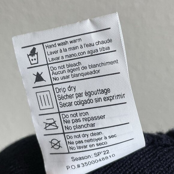 Carhartt Unisex One Size Navy Fold Over Knit Beanie Hat Cap Utility Logo Patch - Picture 5 of 14